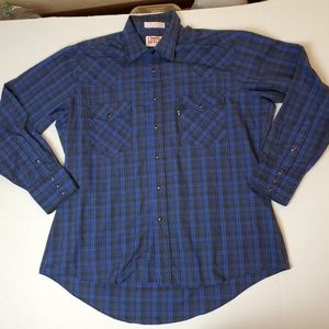 Levi Black Pearl Snap Long Sleeve Button Up